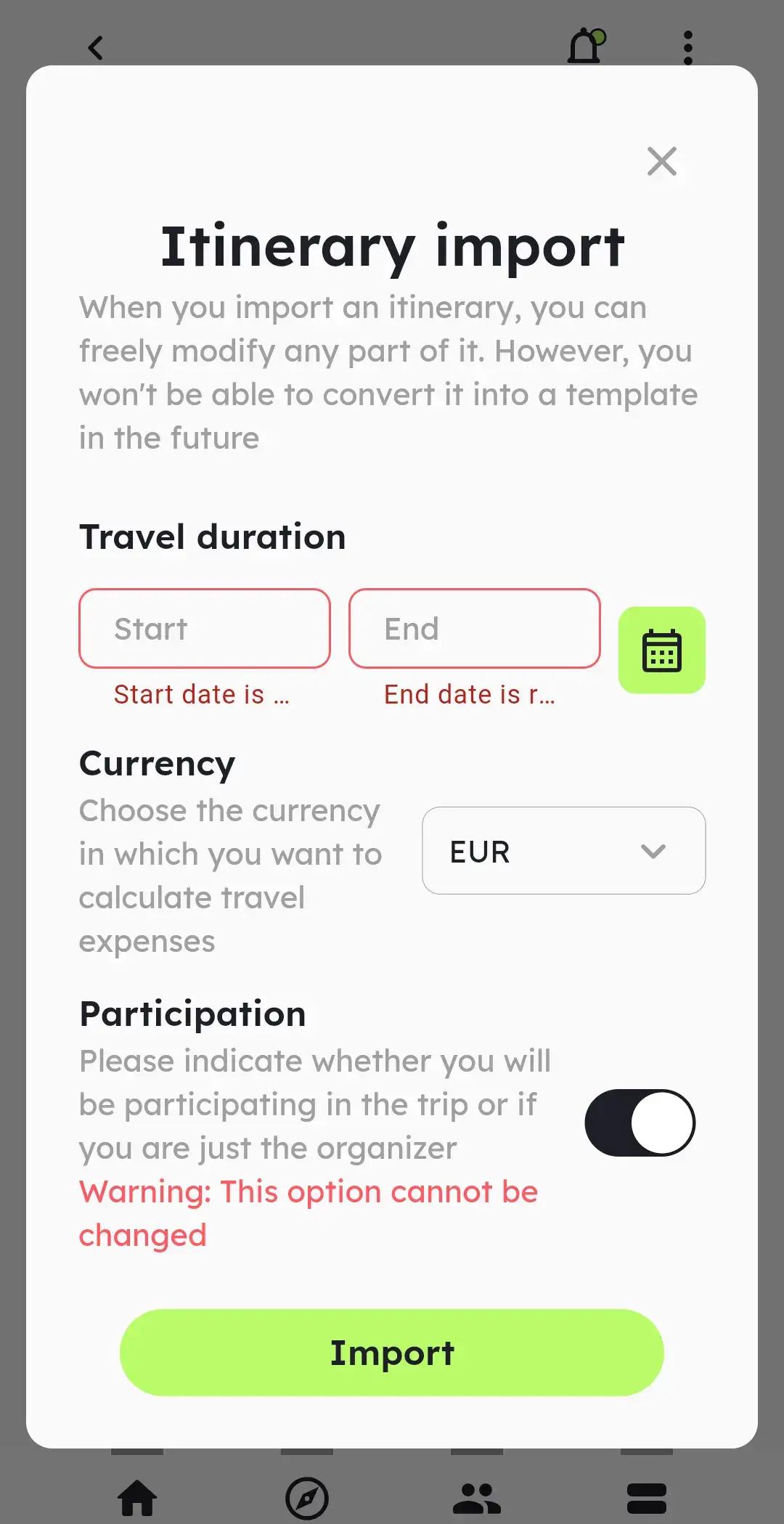 Importing a Template